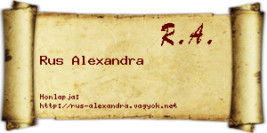 Rus Alexandra névjegykártya